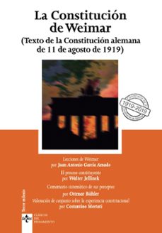 Libro, Audiolibro La Constitucion De Weimar: Texto De La Constitucion Alemana De 11 De Agosto De 1919 La Constitucion De Weimar: Texto De La Constitucion Alemana De 11 De Agosto De 1919