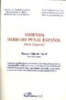 Addenda: Derecho Penal Español: Parte Especial